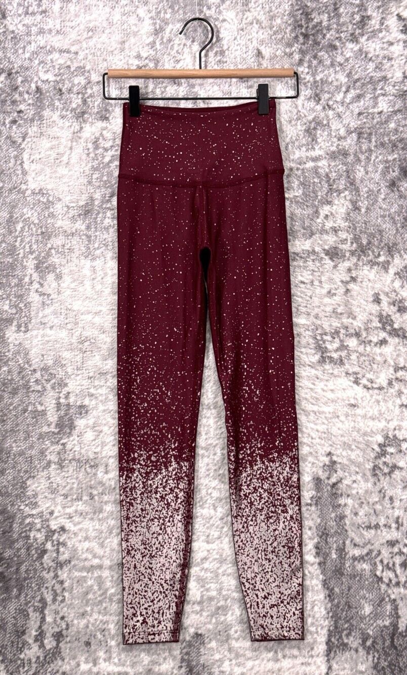Beyond Yoga Leggings XS Womens Ombre Red Alloy Metallic Glitter High Rise